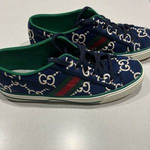 Gucci GG Tennis Canvas Sneakers, Size 10